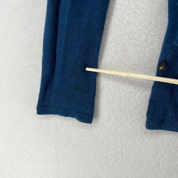 ACOTE Top Womens 1 M Lyocell Wool Ribbed Jersey Scoop Neck Long Sleeve Blue - Picture 11 of 12